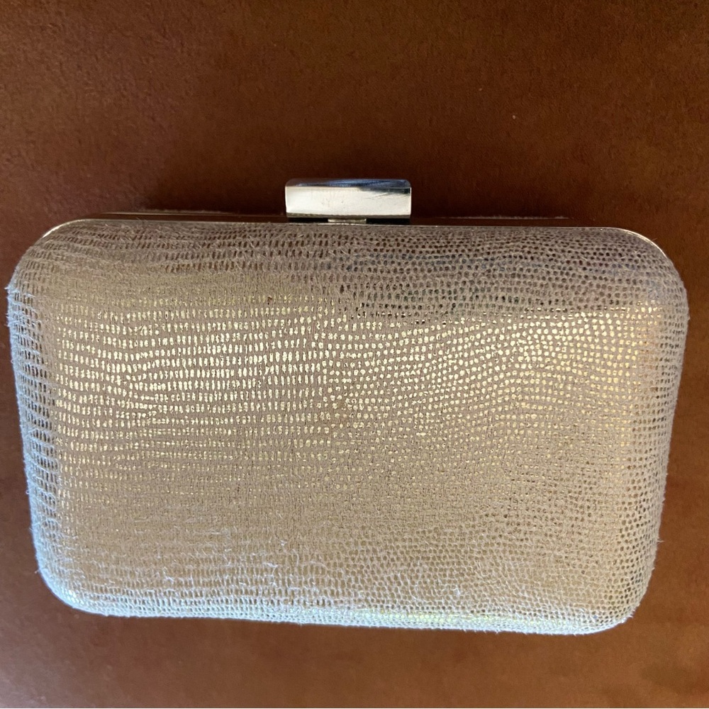 CAROLEE New York -Metallic Mini Lux Clam Shell Womens Palm Clutch